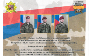 Vojenský fond solidarity vyhlásil mimořádnou sbírku